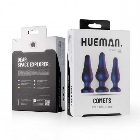 Набор из 3 фиолетовых анальных пробок Comets Butt Plug Set