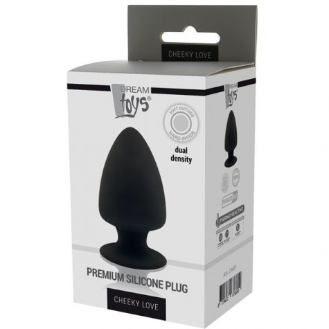 Черная анальная пробка PREMIUM SILICONE PLUG S - 9 см.